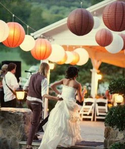 HIER_3300 Big Event Backdrops & Décor 12 Pack | 20" Hanging Chocolate Paper Lanterns