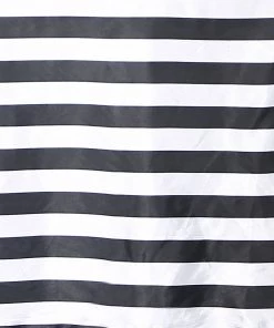HIER_2210 Linen Napkins 5 Pack | Black & White Striped Satin Cloth Dinner Napkins | 20