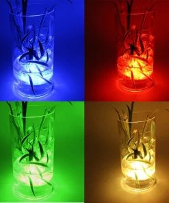 HIER_3750 12 Pack | Blue LED Lights Waterproof Battery Operated Submersible