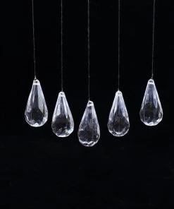 HIER_5170 50 Pcs | Clear Hanging Angel's Tears Acrylic Diamond Mini Chandeliers Chargers & Centerpieces