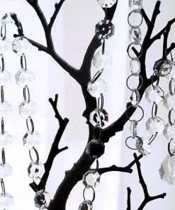 HIER_5170 3ft | Clear Acrylic Crystal Diamond Teardrop Beads, Garland Chain Roll Chargers & Centerpieces
