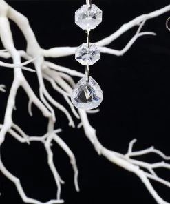 HIER_5170 3ft | Clear Acrylic Crystal Diamond Teardrop Beads, Garland Chain Roll Chargers & Centerpieces