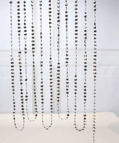 HIER_5170 Chargers & Centerpieces 30ft | Silver Acrylic Crystal Diamond Garland Chain Bead Roll | 10mm