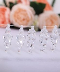 HIER_5170 Chargers & Centerpieces 108 Pcs Grape Design Acrylic Crystal Garland