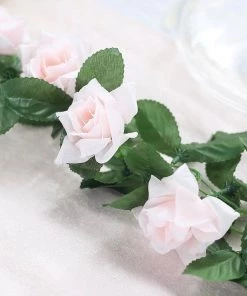 HIER_1210 6ft | Blush/Rose Gold Artificial Silk Rose Garland UV Protected Flower Chain