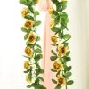 HIER_1210 6ft | Gold Artificial Silk Rose Garland UV Protected Flower Chain