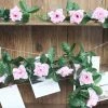 HIER_1210 6ft | Pink Artificial Silk Rose Garland UV Protected Flower Chain Garlands | Vines