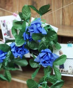 HIER_1210 6ft | Royal Blue Artificial Silk Rose Garland UV Protected Flower Chain 22 HIER_1210 6ft | Royal Blue Artificial Silk Rose Garland UV Protected Flower Chain