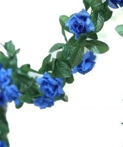 HIER_1210 6ft | Royal Blue Artificial Silk Rose Garland UV Protected Flower Chain 25 HIER_1210 6ft | Royal Blue Artificial Silk Rose Garland UV Protected Flower Chain
