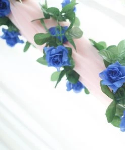 HIER_1210 6ft | Royal Blue Artificial Silk Rose Garland UV Protected Flower Chain 23 HIER_1210 6ft | Royal Blue Artificial Silk Rose Garland UV Protected Flower Chain
