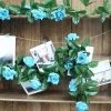 HIER_1210 6ft | Turquoise Artificial Silk Rose Garland UV Protected Flower Chain