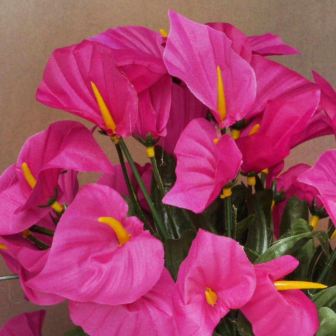 HIER_1100 Artificial Flower & Plants 12 Bushes | Fuchsia Artificial Silk Mini Calla Lily Flowers, Faux Lilies 2 HIER_1100 Artificial Flower & Plants 12 Bushes | Fuchsia Artificial Silk Mini Calla Lily Flowers, Faux Lilies
