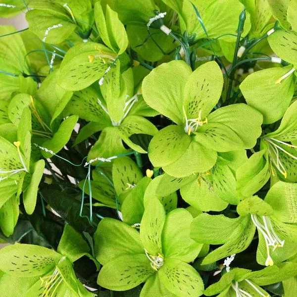 HIER_1100 Faux Tulips & Others 6 Bushes | Lime Green Artificial Silk Amaryllis Flowers, Faux Bouquets 2 HIER_1100 Faux Tulips & Others 6 Bushes | Lime Green Artificial Silk Amaryllis Flowers, Faux Bouquets