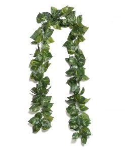 HIER_1220 8ft | Green UV Protected Artificial Silk Ivy Leaf Garland Vine, Outdoor/Indoor