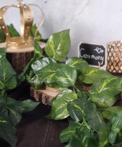 HIER_1220 8ft | Green UV Protected Artificial Silk Ivy Leaf Garland Vine, Outdoor/Indoor