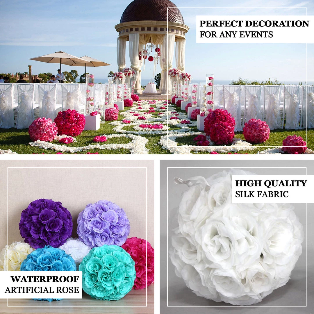 HIER_1500 2 Pack | 7" Coral Artificial Rose Flower Ball, Silk Kissing Ball Chargers & Centerpieces 4 HIER_1500 2 Pack | 7" Coral Artificial Rose Flower Ball, Silk Kissing Ball Chargers & Centerpieces