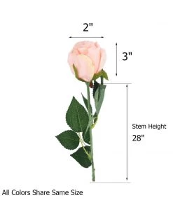 HIER_1400 Artificial Flower & Plants 31" | 24pcs Blush/Rose Gold Long Stem Artificial Silk Roses Flowers 17 HIER_1400 Artificial Flower & Plants 31
