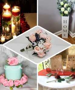 HIER_1400 Artificial Flower & Plants 31" | 24pcs Blush/Rose Gold Long Stem Artificial Silk Roses Flowers 19 HIER_1400 Artificial Flower & Plants 31