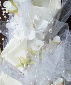 HIER_1300 20" | Cream Artificial Lily & Tulip Wedding/Bridal Bouquet Flowers