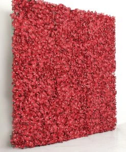 HIER_1910 11 Sq Ft. | 4 Panels UV Protected Hydrangea Flower Wall Mat Backdrop | Burgundy/Wine Artificial Hydrangeas Arrangements