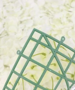 HIER_1910 11 Sq Ft. | 4 Panels UV Protected Hydrangea Flower Wall Mat Backdrop | Cream Artificial Flower & Plants
