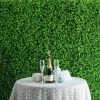 HIER_1910 11 Sq Ft. | 4 Panels Baby Green Boxwood Hedge Garden Wall Backdrop Mat Artificial Flower & Plants
