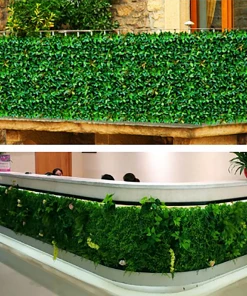 HIER_1920 Greenery & Flower Wall Panels 11 Sq Ft. | 4 Panels Dark Green Boxwood Hedge Garden Wall Backdrop Mat