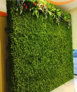 HIER_1920 Greenery & Flower Wall Panels 11 Sq Ft. | 4 Panels Lime Green Boxwood Hedge Genlisea Garden Wall Backdrop Mat