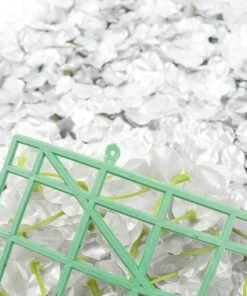 HIER_1910 11 Sq Ft. | 4 Panels UV Protected Hydrangea Flower Wall Mat Backdrop | Silver