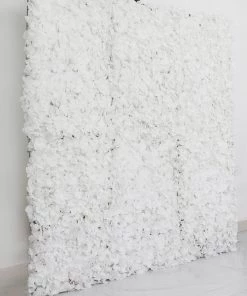 HIER_1910 Artificial Hydrangeas Arrangements 11 Sq Ft. | 4 Panels UV Protected Hydrangea Flower Wall Mat Backdrop | White