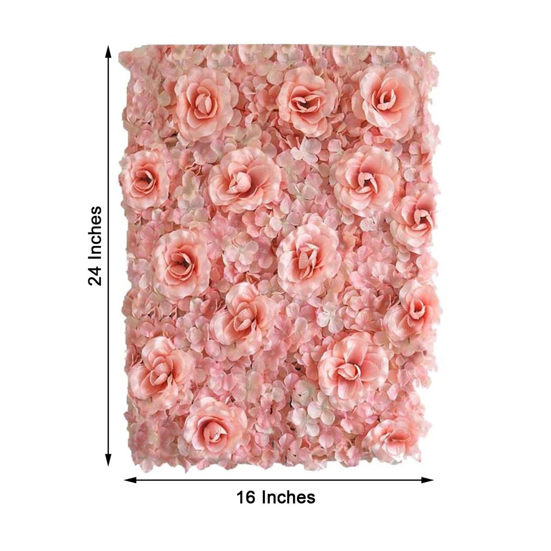 HIER_1910 Artificial Hydrangeas Arrangements 11 Sq Ft. | 4 Panels 3D Silk Rose & Hydrangea Flower Wall Mat Backdrop | Blush/Rose Gold & Cream 3 HIER_1910 Artificial Hydrangeas Arrangements 11 Sq Ft. | 4 Panels 3D Silk Rose & Hydrangea Flower Wall Mat Backdrop | Blush/Rose Gold & Cream