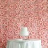 HIER_1910 Artificial Hydrangeas Arrangements 11 Sq Ft. | 4 Panels 3D Silk Rose & Hydrangea Flower Wall Mat Backdrop | Blush/Rose Gold & Cream