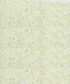 HIER_1910 Artificial Flower & Plants 11 Sq Ft. | 4 Panels 3D Silk Rose & Hydrangea Flower Wall Mat Backdrop | Cream