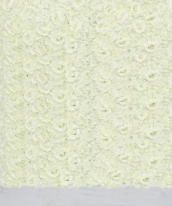 HIER_1910 Artificial Flower & Plants 11 Sq Ft. | 4 Panels 3D Silk Rose & Hydrangea Flower Wall Mat Backdrop | Cream
