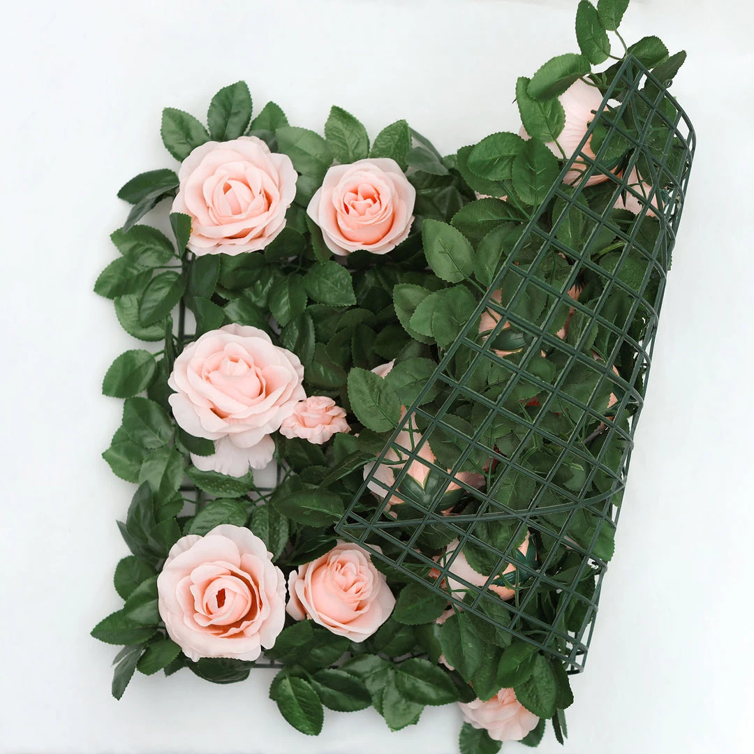 HIER_1910 3 Sq Ft. | Easy-Install Silk Rose Flower Mat, Wall Panel Backdrop - Blush/Rose Gold 11 HIER_1910 3 Sq Ft. | Easy-Install Silk Rose Flower Mat, Wall Panel Backdrop - Blush/Rose Gold
