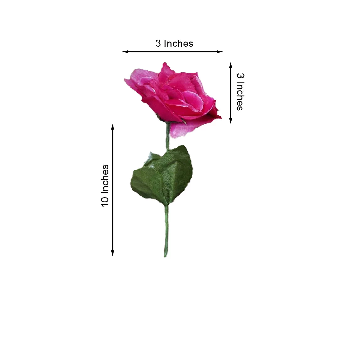 HIER_1110 Artificial Flower & Plants 12 Bushes | Fuchsia Artificial Premium Silk Blossomed Rose Flowers | 84 Roses 3 HIER_1110 Artificial Flower & Plants 12 Bushes | Fuchsia Artificial Premium Silk Blossomed Rose Flowers | 84 Roses