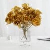 HIER_1110 Artificial Flower & Plants 12 Bushes | Gold Artificial Premium Silk Flower Rose Buds | 84 Rose Buds