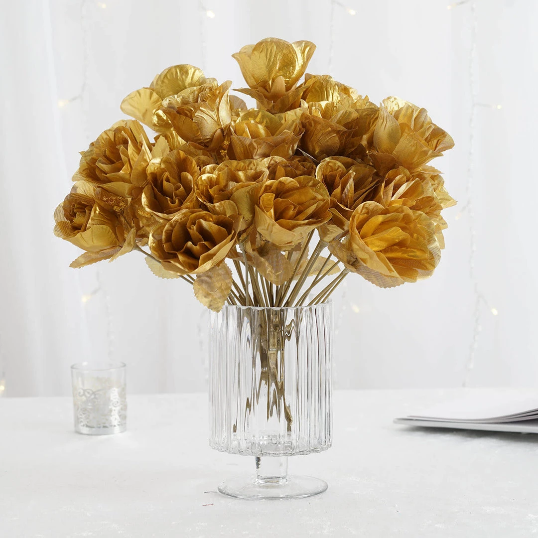HIER_1110 Artificial Flower & Plants 12 Bushes | Gold Artificial Premium Silk Flower Rose Buds | 84 Rose Buds 1 HIER_1110 Artificial Flower & Plants 12 Bushes | Gold Artificial Premium Silk Flower Rose Buds | 84 Rose Buds