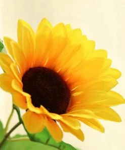 HIER_1160 5 Bushes | 45 Large Yellow Artificial Silk Blossomed Sunflowers Faux Tulips & Others