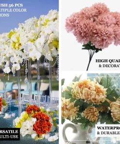 HIER_1100 4 Bushes | Chocolate Artificial Silk Chrysanthemums | 56 Faux Flowers Faux Carnations | Mums 9 HIER_1100 4 Bushes | Chocolate Artificial Silk Chrysanthemums | 56 Faux Flowers Faux Carnations | Mums