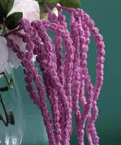 HIER_1150 2 Pack | Lavender Artificial Amaranthus Flower Stem Spray & Ivy Leaves | 32"