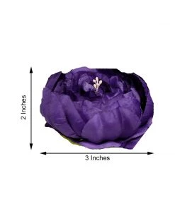 HIER_1130 Chargers & Centerpieces 10 Pack | 3" Purple Artificial Silk DIY Craft Peony Flower Heads 14 HIER_1130 Chargers & Centerpieces 10 Pack | 3
