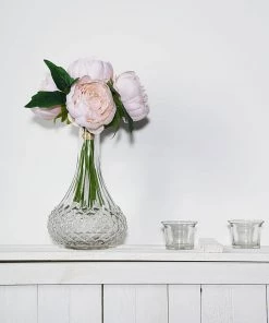 HIER_1300 5 Flower Head Blush/Rose Gold Peony Bouquet | Artificial Silk Peonies Spray 22 HIER_1300 5 Flower Head Blush/Rose Gold Peony Bouquet | Artificial Silk Peonies Spray