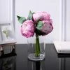 HIER_1130 Artificial Peony 5 Flower Head Lavender/Pink Peony Bouquet | Artificial Silk Peonies Spray
