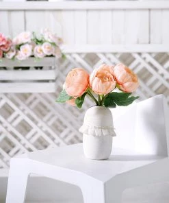 HIER_1130 5 Flower Head Peach Peony Bouquet | Artificial Silk Peonies Spray 21 HIER_1130 5 Flower Head Peach Peony Bouquet | Artificial Silk Peonies Spray