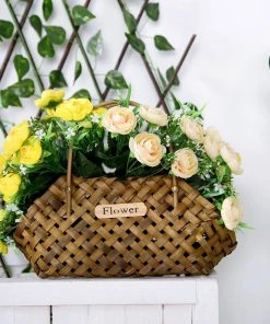 HIER_1130 4 Bushes | Cream Artificial Silk Peony Flower Bouquet Arrangement