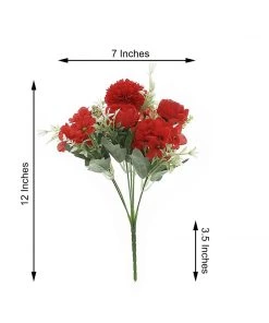 HIER_1130 Chargers & Centerpieces 2 Bouquets | Red Artificial Silk Peony Flower Bush Arrangement 14 HIER_1130 Chargers & Centerpieces 2 Bouquets | Red Artificial Silk Peony Flower Bush Arrangement