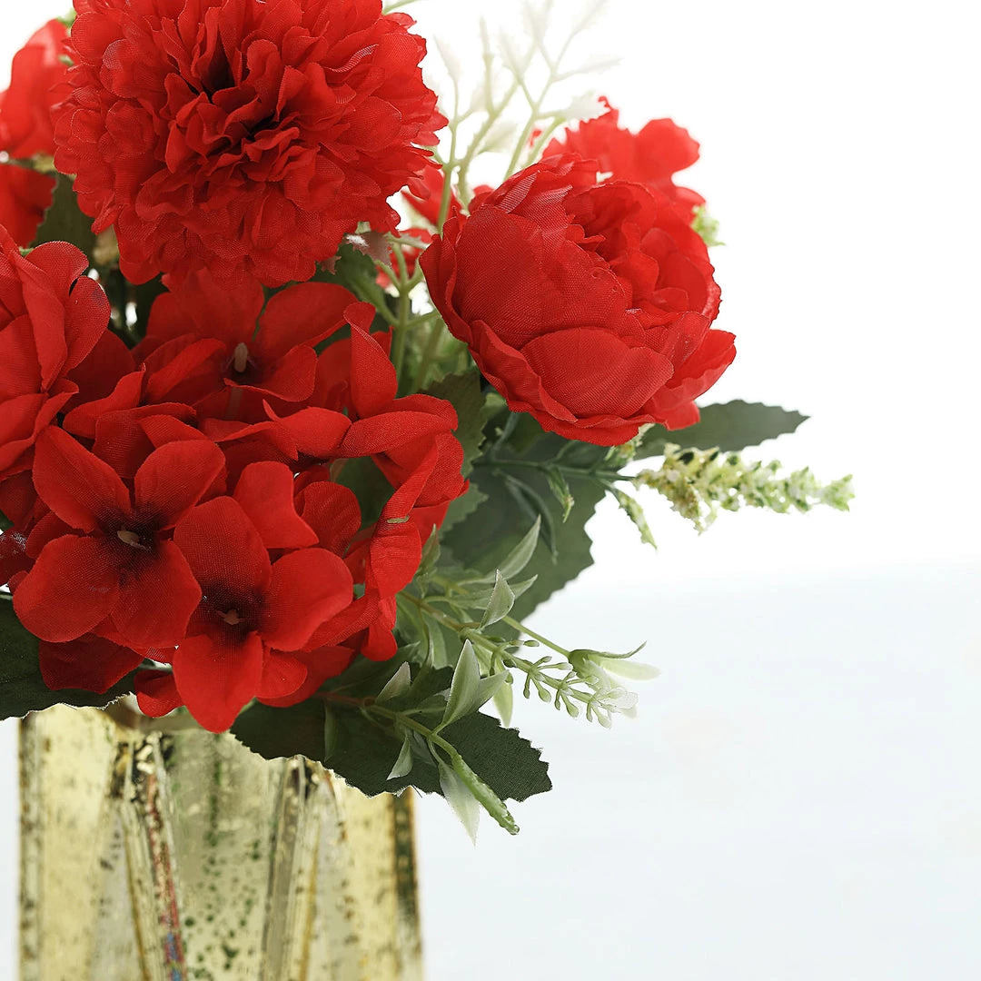 HIER_1130 Chargers & Centerpieces 2 Bouquets | Red Artificial Silk Peony Flower Bush Arrangement 7 HIER_1130 Chargers & Centerpieces 2 Bouquets | Red Artificial Silk Peony Flower Bush Arrangement