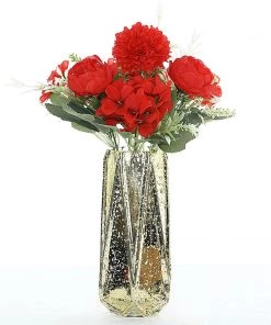 HIER_1130 Chargers & Centerpieces 2 Bouquets | Red Artificial Silk Peony Flower Bush Arrangement 19 HIER_1130 Chargers & Centerpieces 2 Bouquets | Red Artificial Silk Peony Flower Bush Arrangement