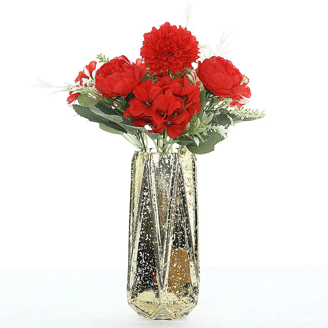 HIER_1130 Chargers & Centerpieces 2 Bouquets | Red Artificial Silk Peony Flower Bush Arrangement 8 HIER_1130 Chargers & Centerpieces 2 Bouquets | Red Artificial Silk Peony Flower Bush Arrangement